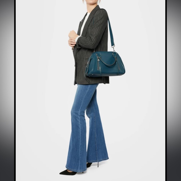 Street level vegan leather laptop/work bag in green - Picture 9 of 11